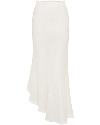 Nicholas Sapphira Linen Asymmetric Skirt - White