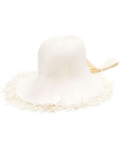 Jil Sander Fringe-trimmed Paper Hat - White