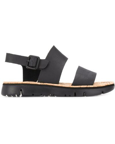 Camper Oruga Slingback Leather Sandals - Black