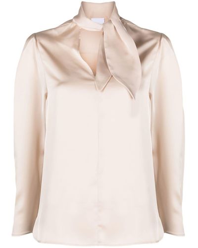 ..,merci Allure Attached-scarf Blouse - Natural