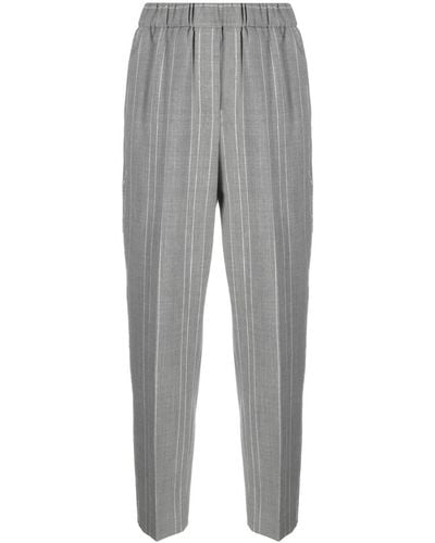 Peserico High-waist Cropped Pants - Grey