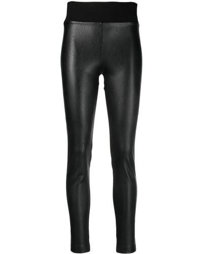 D.exterior Paneled Faux-leather leggings - Black