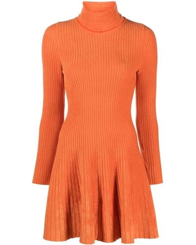 Antonino Valenti Noelle Ribbed-knit Minidress - Orange