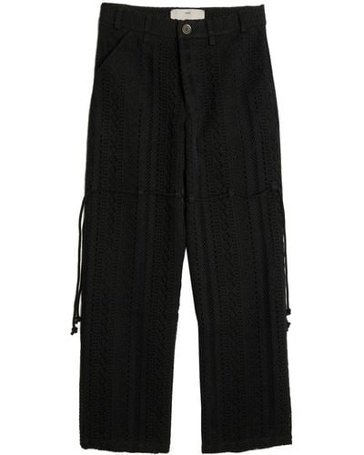 Song For The Mute Chain-lace Wide-leg Pants - Black