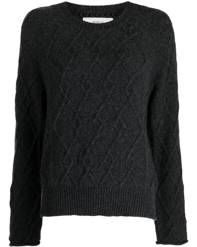 Pringle of Scotland Cable-knit Wool-blend Jumper - Black
