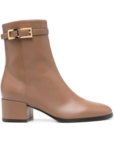 Sergio Rossi Bottines en cuir 50 mm - Marron