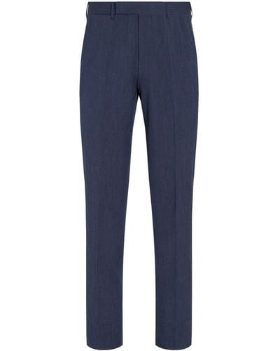 Zegna High Waist Broek - Blauw