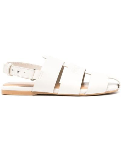 JW Anderson Logo-debossed Leather Sandals - White