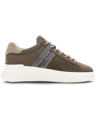 Hogan H580 Suede Flatform Sneakers - Brown