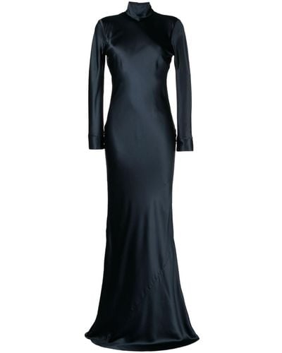 Michelle Mason オープンバック ロングスリーブドレス - ブルー