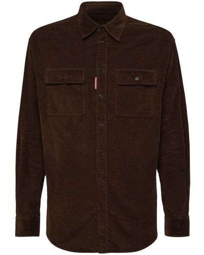 DSquared² Long-sleeve Corduroy Shirt - Brown