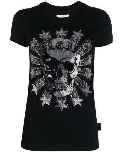 Philipp Plein Sexy Pure-fit Skull Strass T-shirt - Black