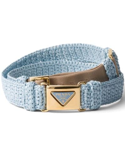 Prada Braided Buckle-fastening Belt - Blue