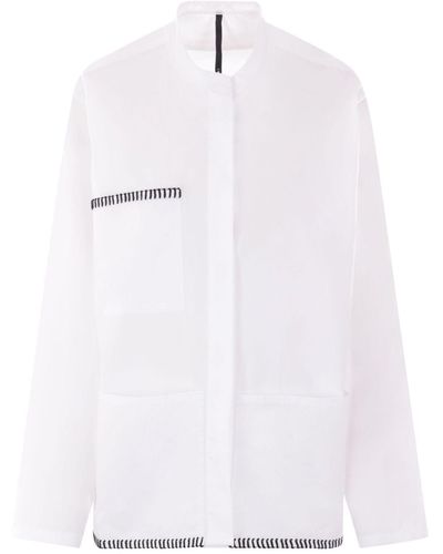 Sara Lanzi Whipstitch-detail Cotton Shirt - White