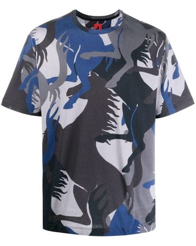 Ferrari T-Shirt mit Camouflage-Print - Blau