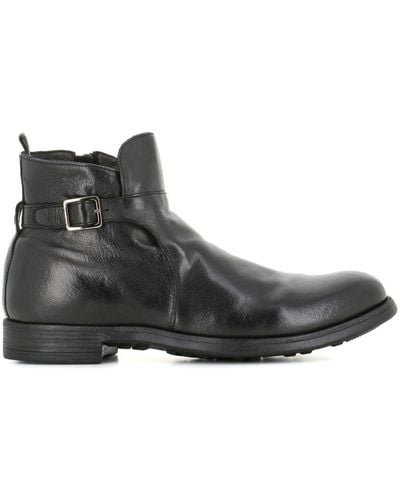 Officine Creative Buckle Leather Boots - Black
