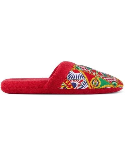 Dolce & Gabbana Slippers con stampa Carretto Siciliano - Rosso