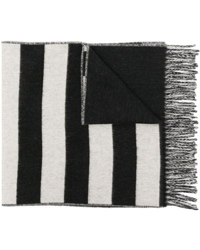 agnès b. Stripe And Star Knitted Scarf - Black