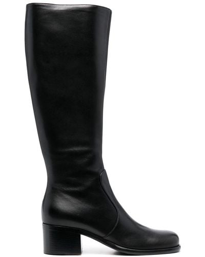 Sergio Rossi Knee-length Side-zipped Boots - Black