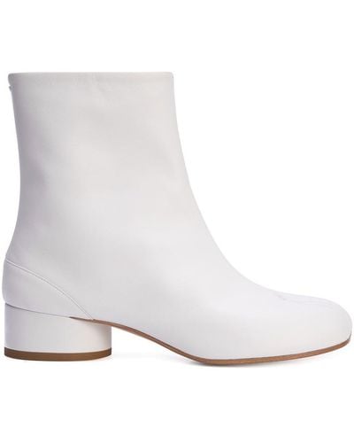 Maison Margiela Tabi 30mm Leather Ankle Boots - White