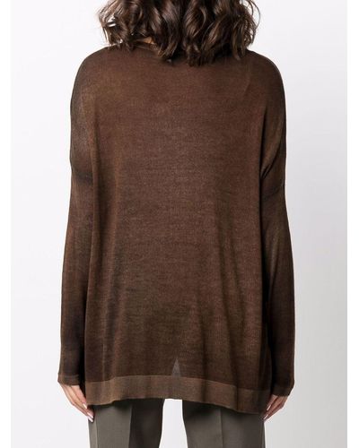 Avant Toi Oversized Crewneck Sweater - Brown