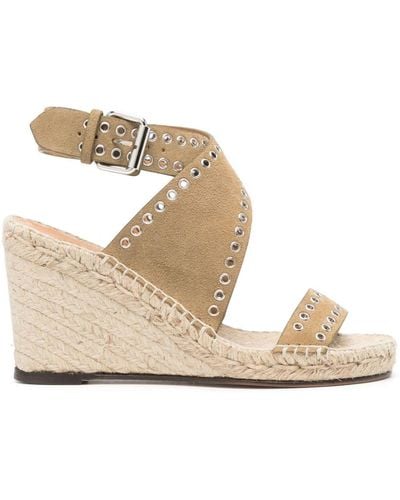 Isabel Marant Suede Espadrilles Sandals - Metallic