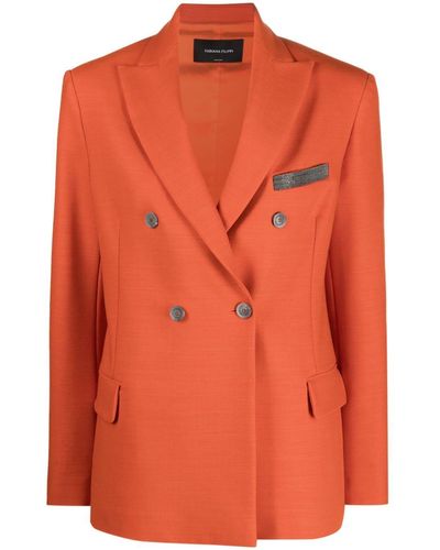 Fabiana Filippi Blazer Met Dubbele Rij Knopen - Oranje