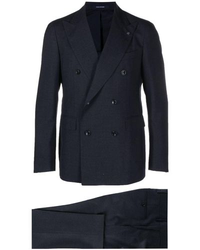 Tagliatore Double-breasted virgin-wool suit - Blu