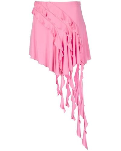Blumarine Asymmetric Ruffled Skirt - Pink