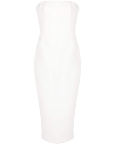 Rachel Gilbert Vestido Minah midi palabra de honor - Blanco