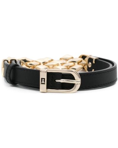 Patrizia Pepe Chain-link Detail Leather Belt - Black