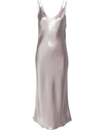 BOSS Metallic-sheen Midi Dress - Grey