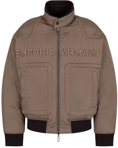 Emporio Armani jacquard-logo Bomber Jacket - Farfetch