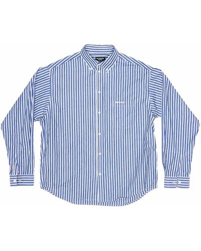 Balenciaga Bb Corp Stripe-print Shirt - Blue