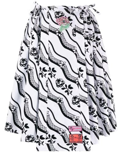 Chopova Lowena All-over Graphic Print Skirt - White