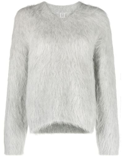 Totême Brushed V-neck Sweater - Gray