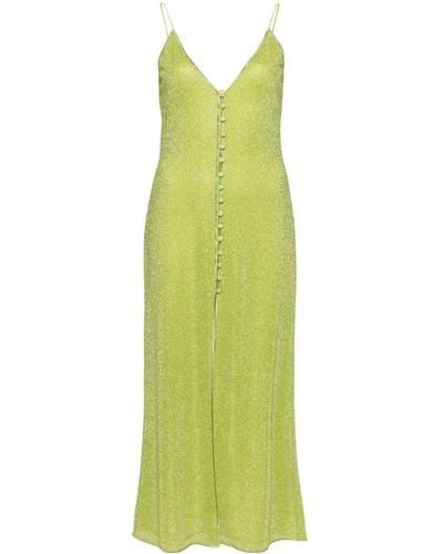 Oséree Lime Lurex Midi Dress - Green