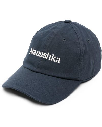 Nanushka Val Organic-cotton Baseball Cap - Blue