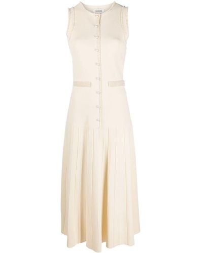 Sandro Faux Pearl-embellished Midi Dress - White