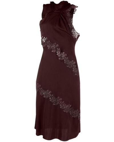 Stella McCartney Lace-detail Halterneck Dress - Purple