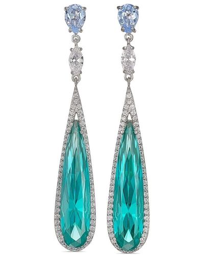 Anabela Chan 18kt White Gold Shard Multi-stone Earrings - Blue