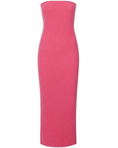LAPOINTE Strapless Cashmere Dress - Pink