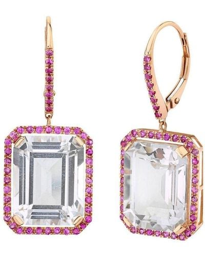 SHAY 18kt Rose Gold Portrait Sapphire And Diamond Earrings - White