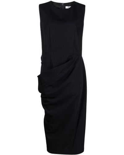 Comme des Garçons Round-neck Sleeveless Midi Dress - Black