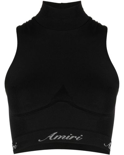 Amiri Logo-underband Cropped Top - Black