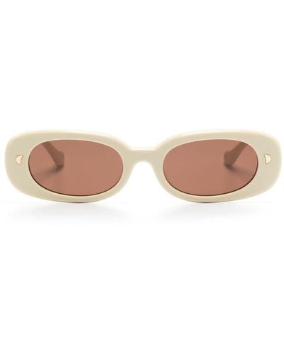Nanushka Aliza Oval-frame Sunglasses - Pink