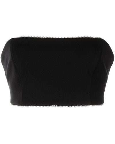 STAUD Lilies Cropped Tube Top - Black