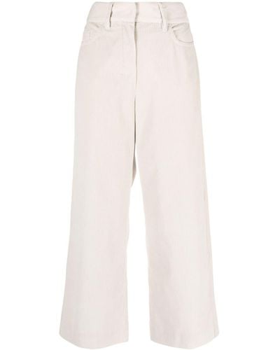 Max Mara Pantalon en velours côtelé Tania à coupe droite - Blanc