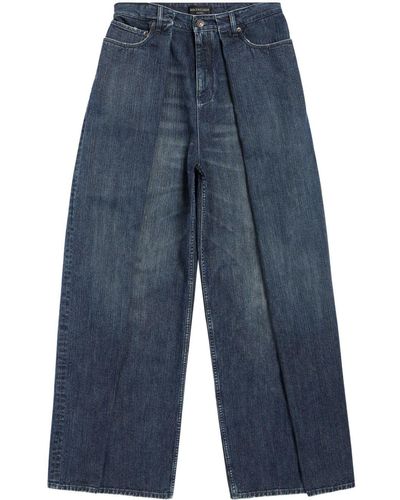 Balenciaga Halbhohe Loose-Fit-Jeans - Blau
