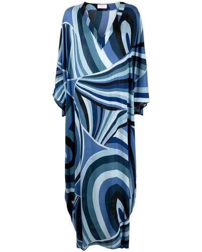 Emilio Pucci Iride-print Maxi Dress - Blue
